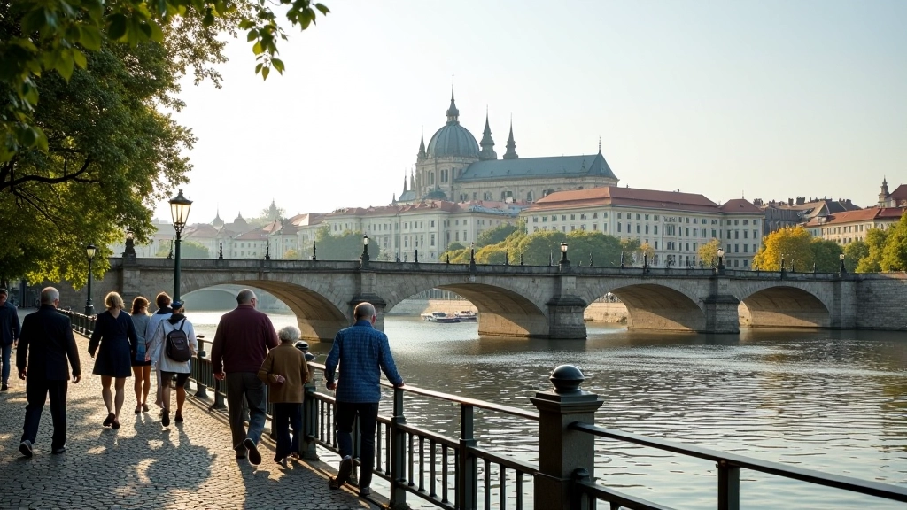 Pohled na Národní divadlo a Vltavu